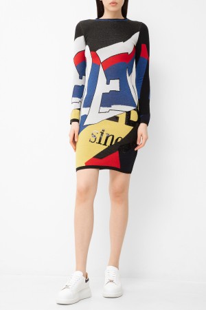 платье  с принтом и пайетками - женская одежда iceberg 