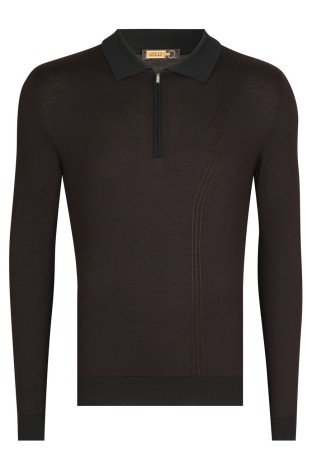 поло длинный рукав  - мужские поло коричневые 