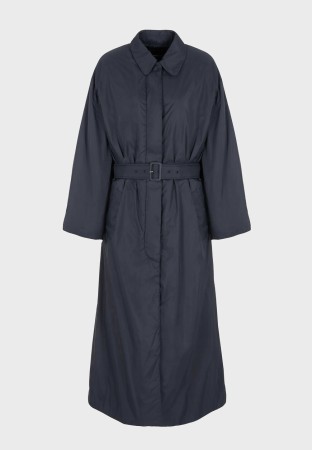 пуховик  - женская верхняя одежда синяя 