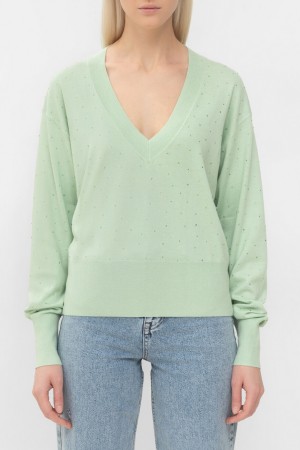 пуловер  - женская одежда зеленая 