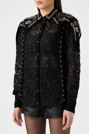 рубашка  с вышивкой - женская одежда с бисером 