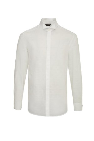 рубашка  - мужские блузы и рубашки кремовые 