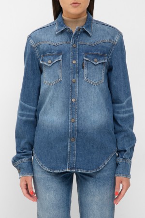 рубашка  - женская одежда на клепках 