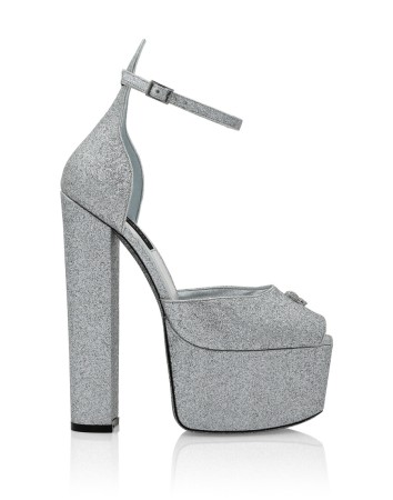 сандалии  - женская обувь серебряная 