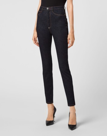 скинни  - женские джинсы синие 