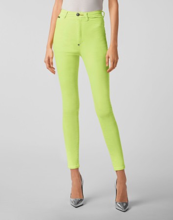 скинни  - женские джинсы желтые 