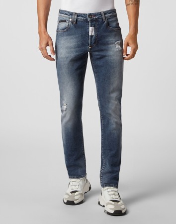 скинни  - мужские джинсы синие 
