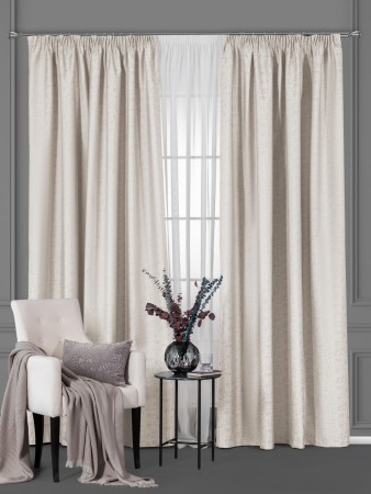 комплект штор кассель (200х270 см - 2 шт) - товары для дома молочные 