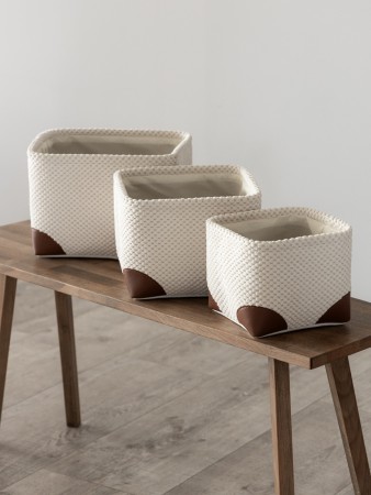 набор корзин ивор (28х28х20 см, 24х24х18 см, 20х20х16 см) - товары для хранения