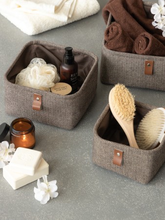 набор корзин йоран (25х25х12 см, 20х20х11 см, 16х16х10 см) - товары для хранения