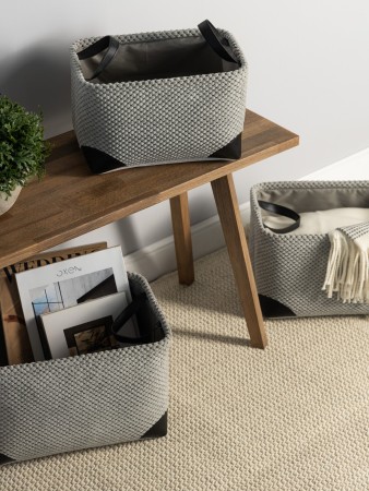 набор корзин лейф (38х26х22 см, 34х23х20 см, 30х20х18 см) - товары для хранения