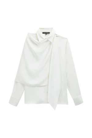 блуза с асимметричной драпировкой - женские блузы, блузки и блузоны снежная королева 