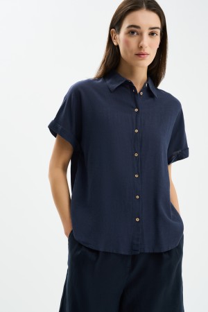 блузка из вискозы и льна - женские блузки