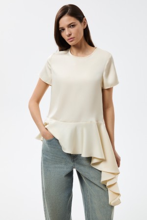 блузка с асимметричной баской фотография