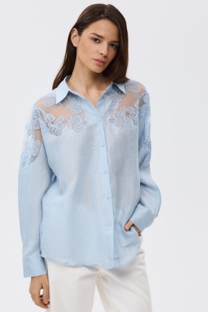 блузка с ажурными вставками фотография