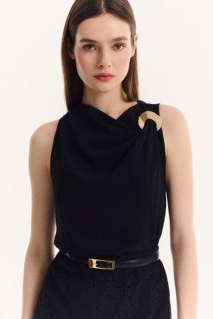 блузка с драпировкой - женские блузки