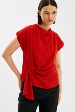 блузка с драпировкой - женские блузки