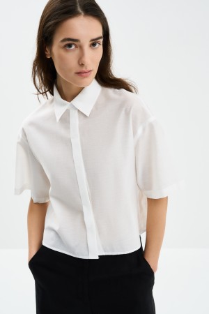 блузка с короткими рукавами - женские блузки