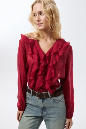 блузка с рюшами - женские блузки российские 