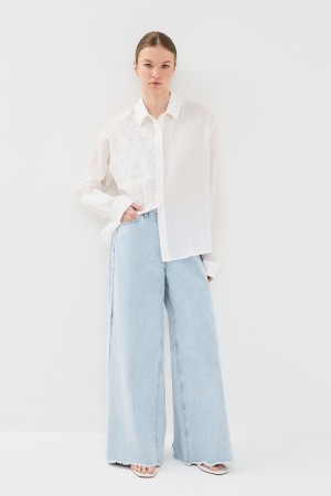 блузка с вышивкой - женская одежда снежная королева 