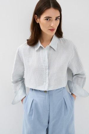 блузка в полоску - женские блузки широкие 