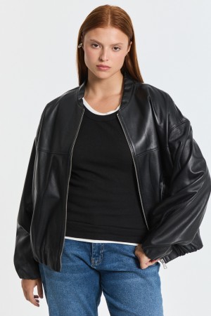 бомбер из натуральной кожи - женские бомберы снежная королева 