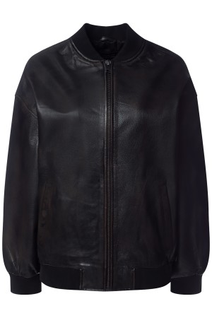 бомбер из натуральной кожи - женские бомберы снежная королева 