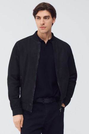 бомбер из натуральной кожи - мужские куртки и пуховики