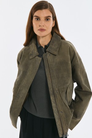 бомбер из натуральной кожи - куртки по распродаже