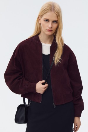бомбер из натуральной замши - женские бомберы из натуральной кожи 