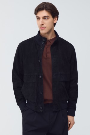 бомбер из натуральной замши - мужские куртки и пуховики