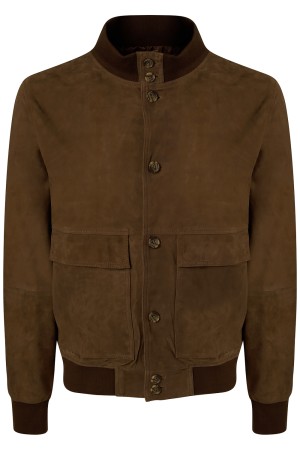 бомбер из натуральной замши фотография