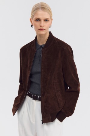 бомбер из натуральной замши фотография