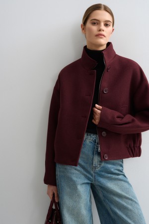 бомбер из пальтовой ткани - женские бомберы снежная королева 