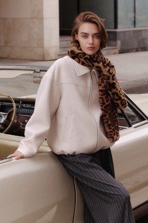 бомбер из пальтовой ткани - женские бомберы снежная королева 