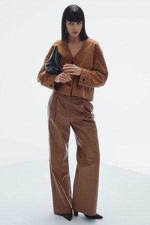 брюки из натуральной кожи - женские брюки кожаные 