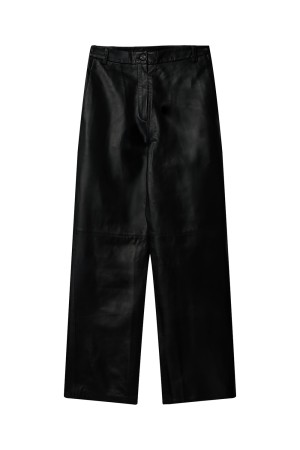 брюки из натуральной кожи - женские брюки на высокой посадке 