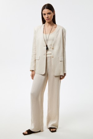 брюки из смесового льна - женские брюки летние 