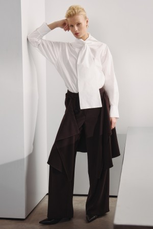 брюки со съемной баской - женские брюки весенние 