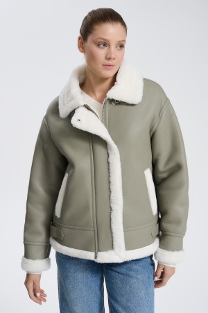 дубленка из искусственного меха - женские дубленки на кнопках 