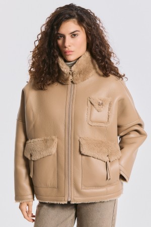 дубленка из искусственной кожи и натуральной шерсти - женские дубленки шерстяные 