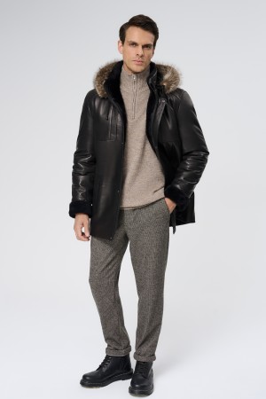 дубленка из овчины и натуральной кожи фотография