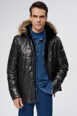 дубленка из овчины и натуральной кожи фотография