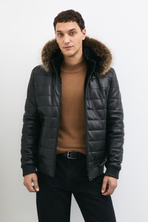 дубленка из овчины и натуральной кожи фотография