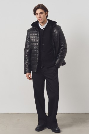 дубленка из овчины и натуральной кожи фотография