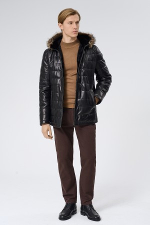 дубленка из овчины и натуральной кожи фотография