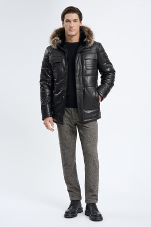 дубленка из овчины и натуральной кожи фотография