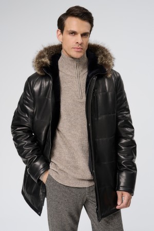 дубленка из овчины и натуральной кожи фотография