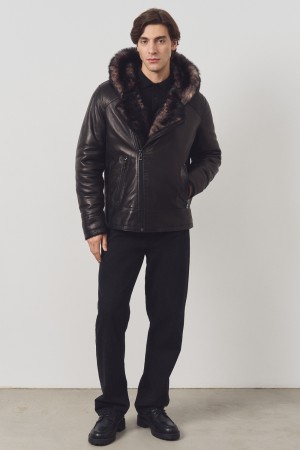 дубленка из овчины и натуральной кожи - мужские дубленки снежная королева 