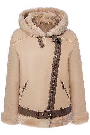 дубленка из овчины с капюшоном - женские дубленки снежная королева 